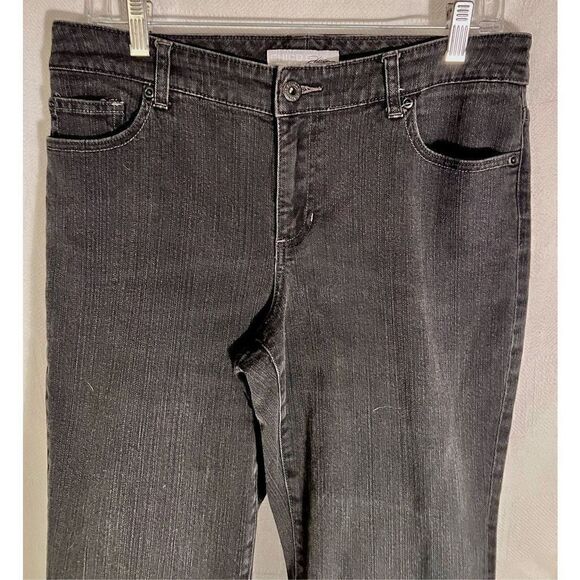Chicos Platinum Black Wash Denim Jeans Womens Size 1.5 See Measurements - Picture 3 of 11